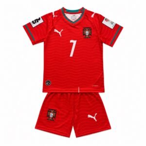 Portugal WM 2026 Kinder Home Trikot Set Ronaldo #7 – Rot