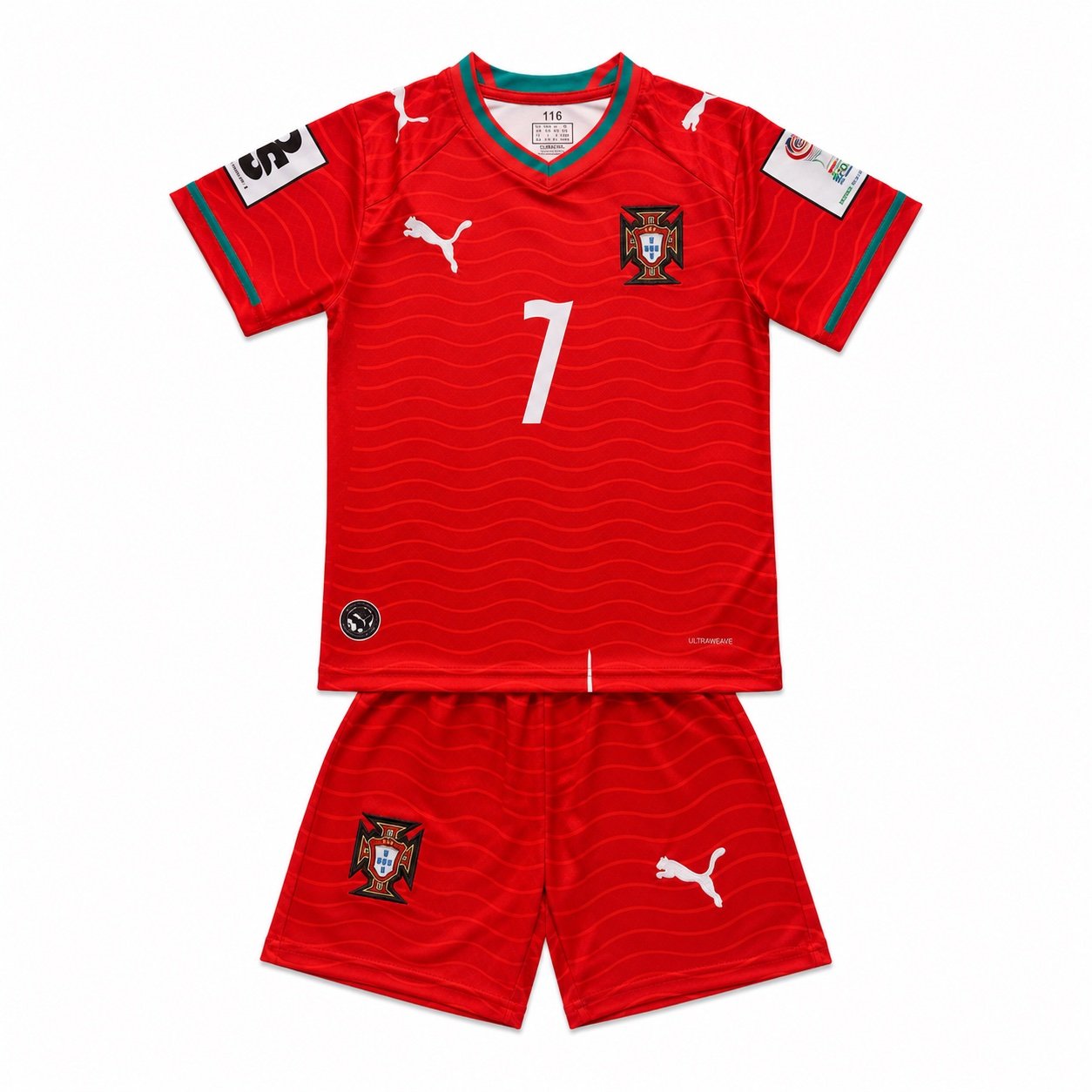 Portugal WM 2026 Kinder Home Trikot Set Ronaldo #7 – Rot