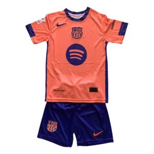 FC Barcelona 2025/26 Kinder Drittes Trikot Set Lamine Yamal #10 – Orange